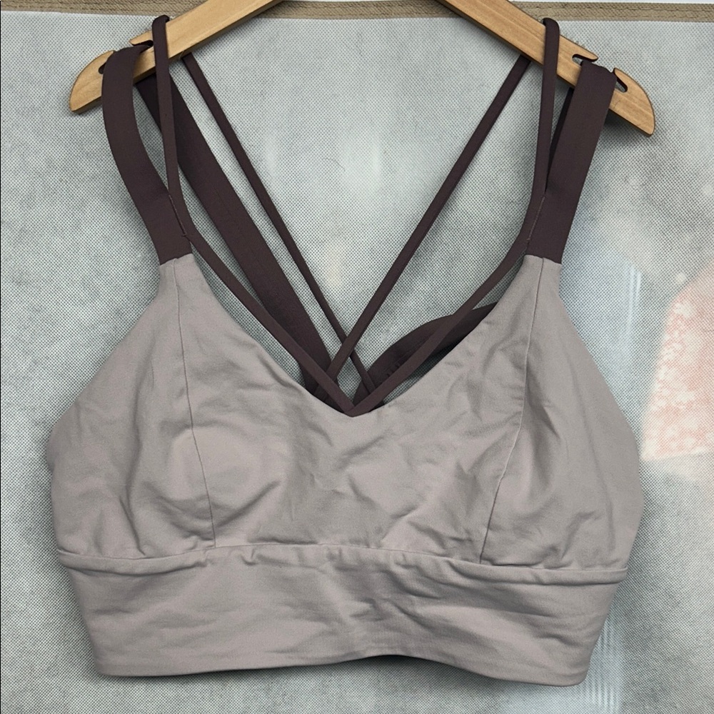 Lululemon Strappy sports bra size 10 in taupe
